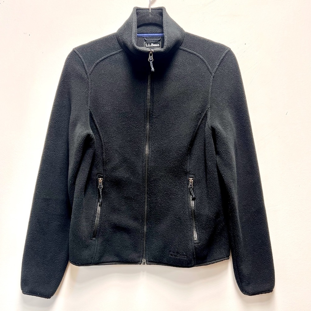 L.L. Bean Polartec Fleece zip up jacket, black size XS